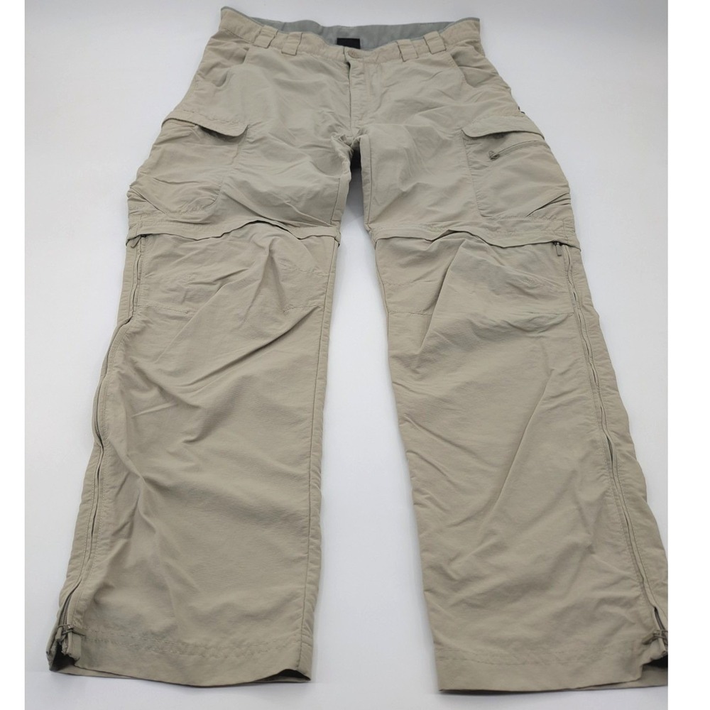 K-Way Convertible Cargo Hiking Pants Mens 38x31 Khaki UPF 40 Quick Dry Utility
